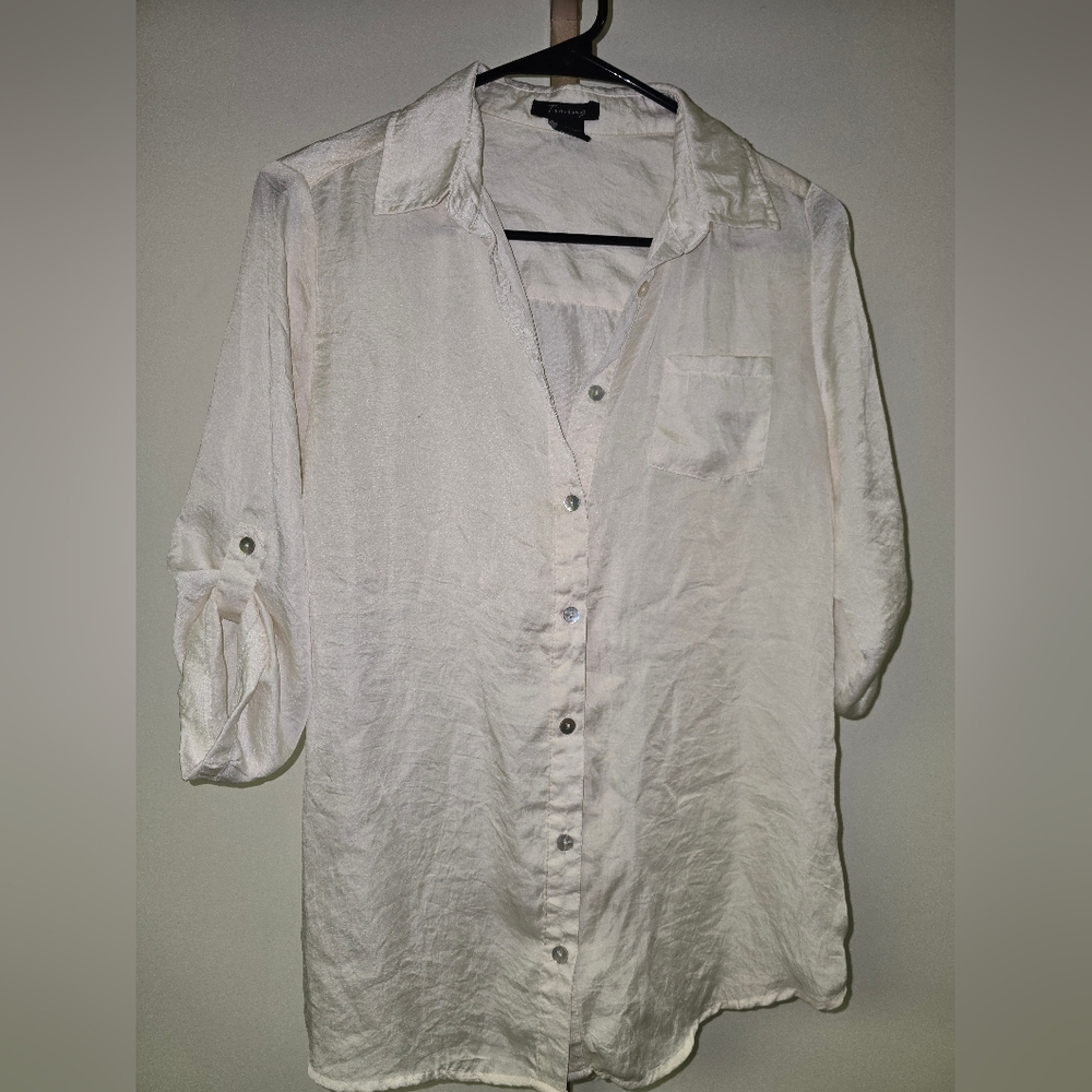 Vintage Timing Cream Button Up Blouse